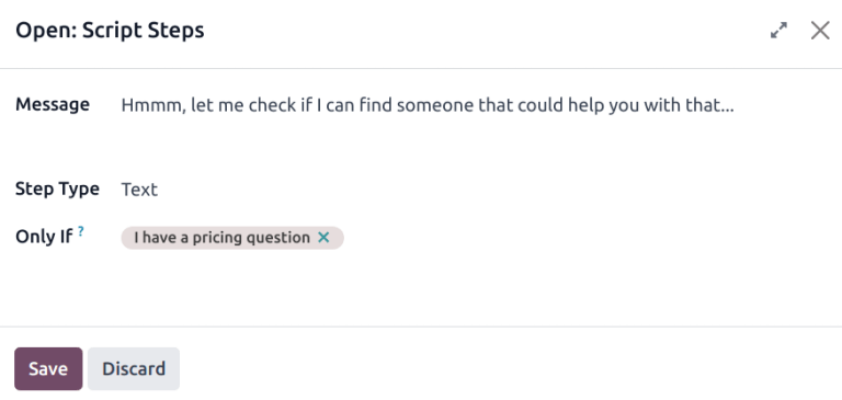 View of the new message form emphasizing the Only If field.