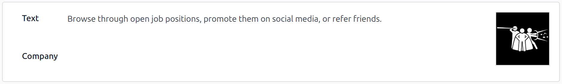 An onboarding slide in edit mode, with the main fields highlighted.