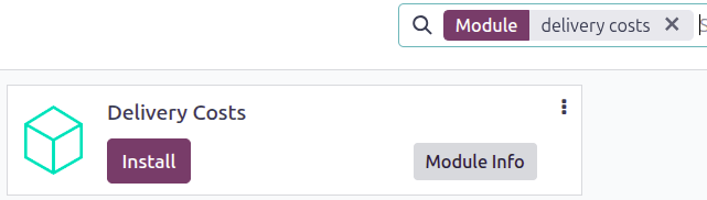 Install the Delivery Costs module.