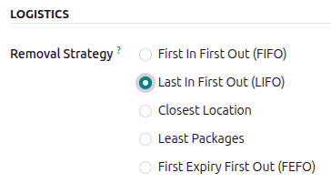 Set Last In First Out as the location removal strategy.