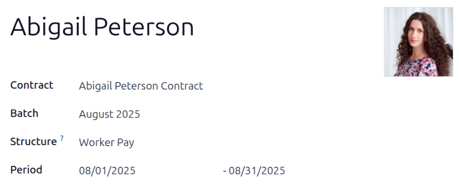 The top fields for a new payslip all filled out for a February payslip.