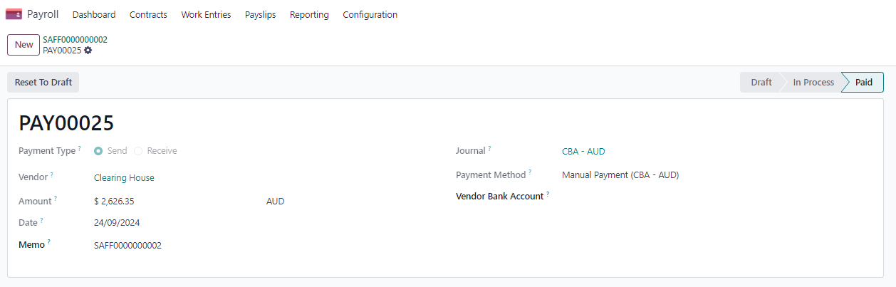 Example of a super file payment.