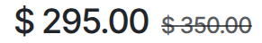 Price strikethrough.