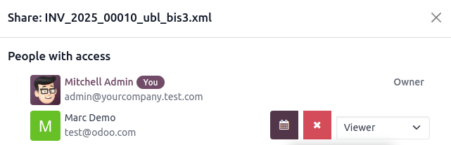 Hover the mouse over a permission to reveal the buttons.